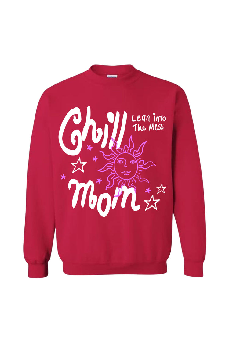 Chill Mom Cherry Red Crewneck