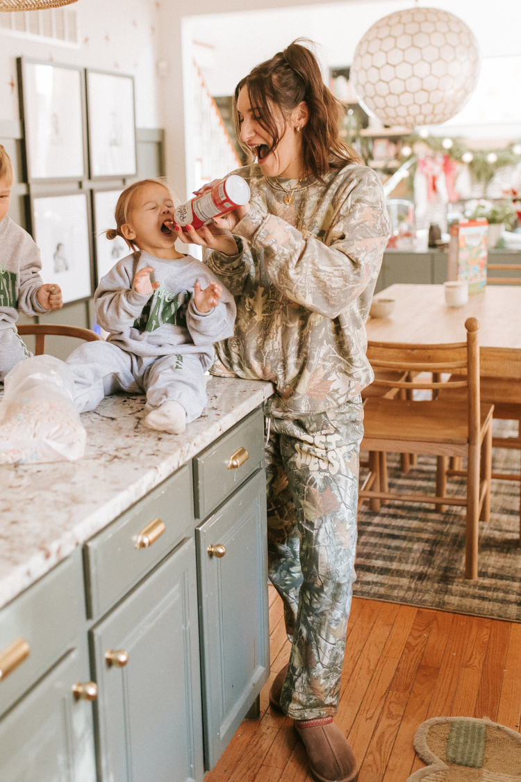 Let the Kids Get Messy Camo Crewneck