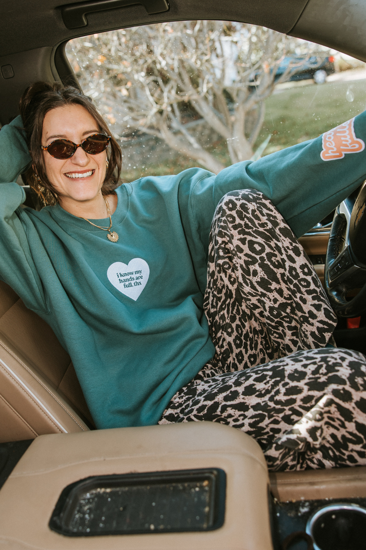 I know my hands are full, THNX crewneck