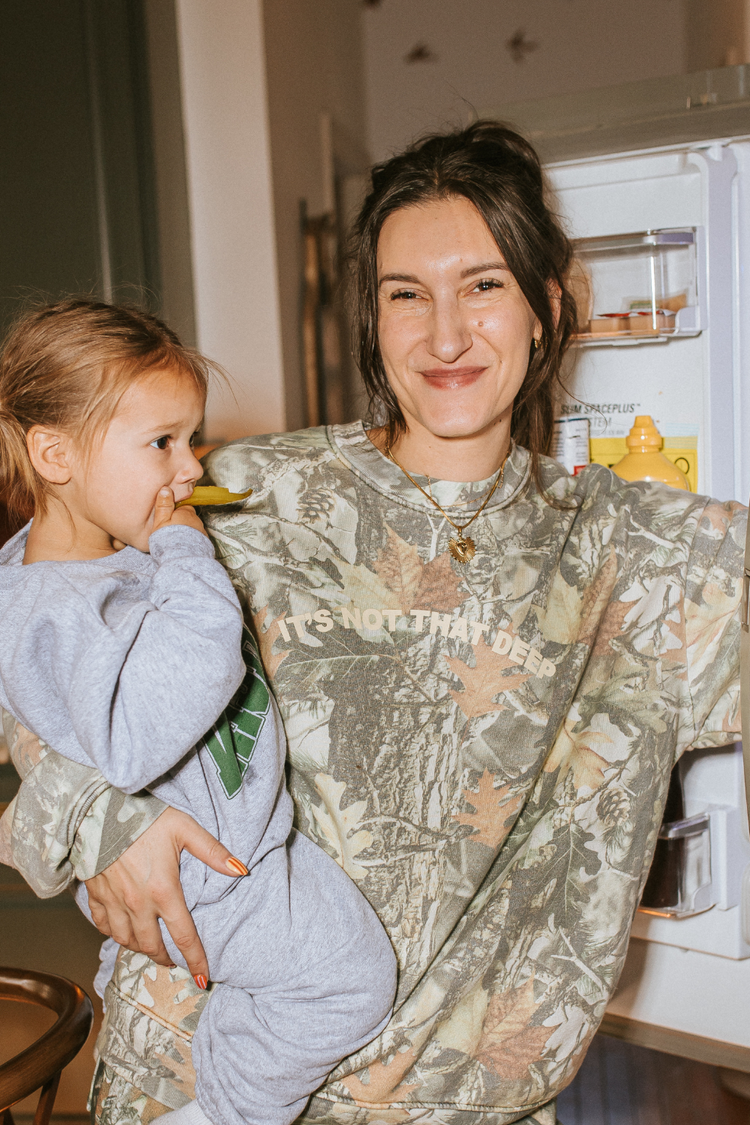 Let the Kids Get Messy Camo Crewneck