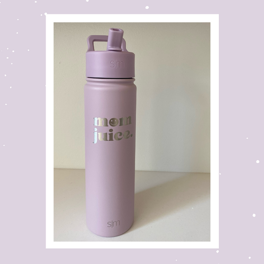 Purple 'Mom Juice' Water Bottle