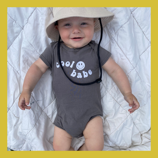 Charcoal COOL BABE onesie