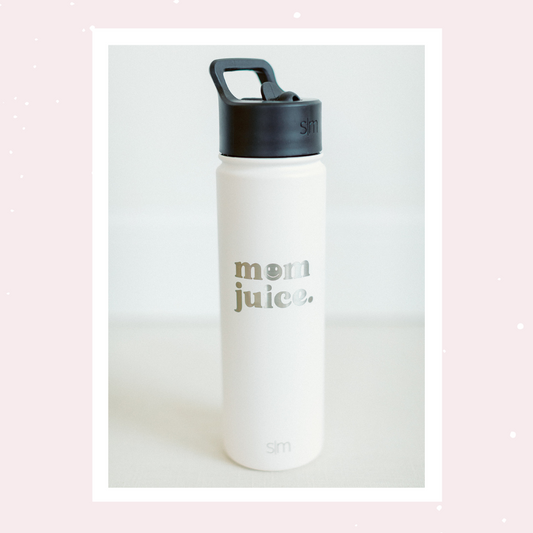 White 'Mom Juice' 22oz Water Bottle