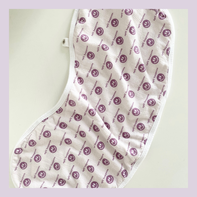 spit happens burp cloth- PURPLE