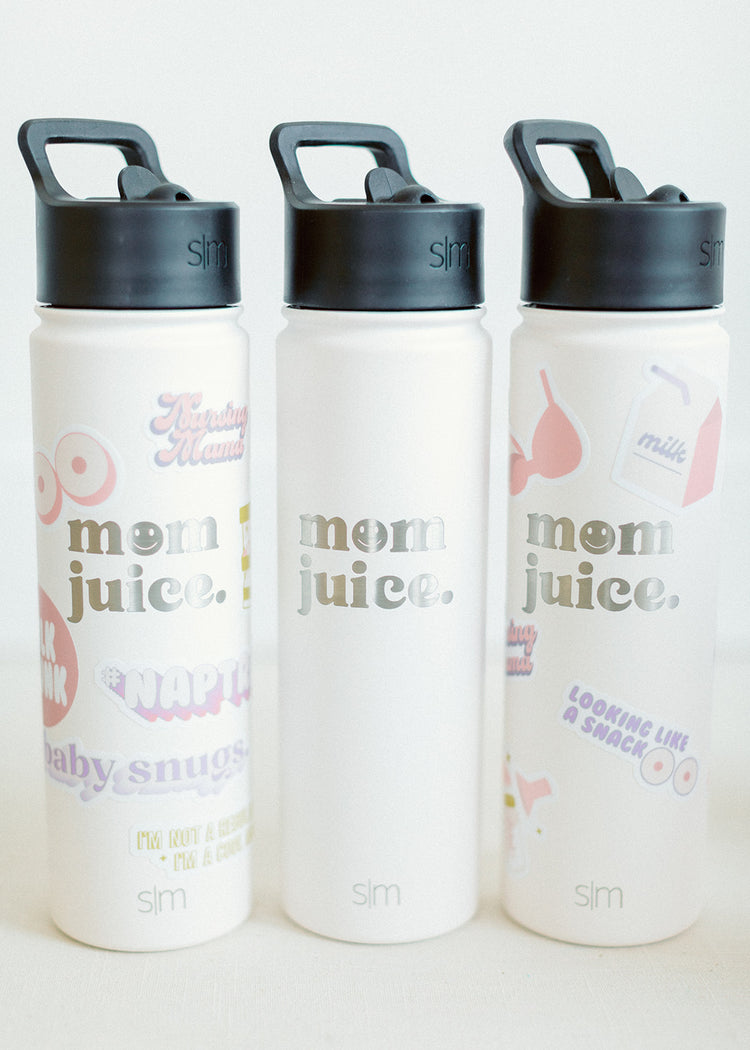 *IMPERFECT* White 'Mom Juice' Water Bottle